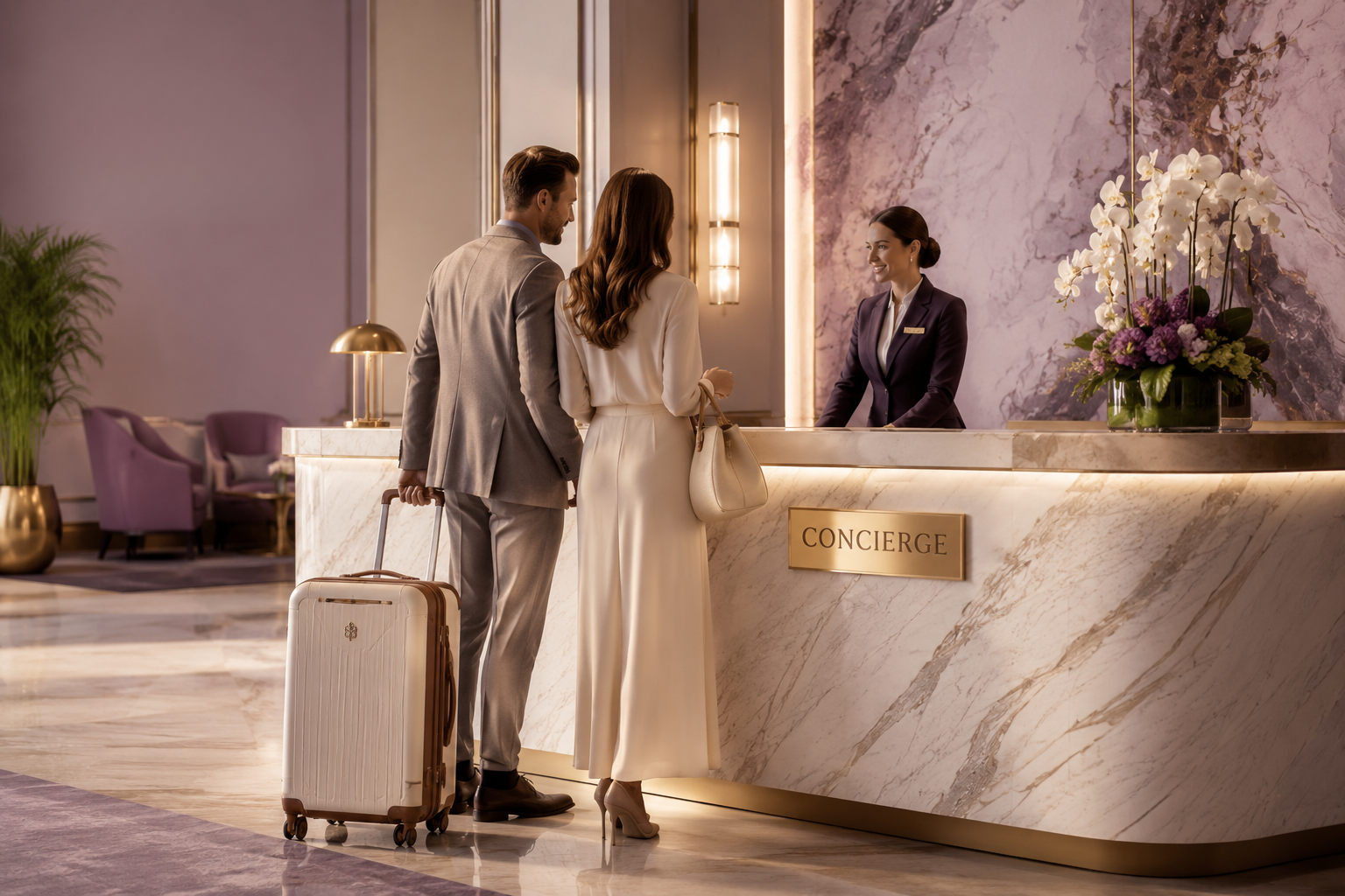 Luxury concierge desk representing white-glove support
